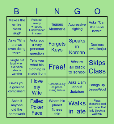 My Wiiiife Bingo Card