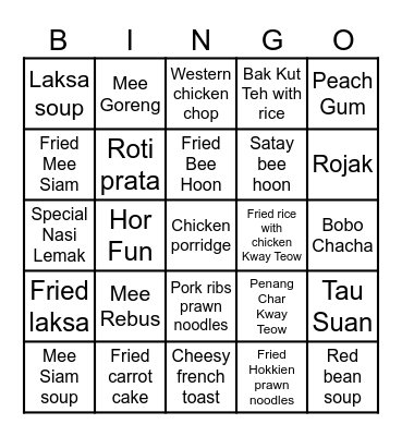 Melting Pot Bingo Card