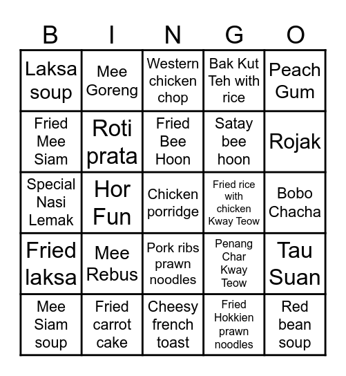 Melting Pot Bingo Card