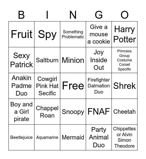 Halloween Bingo Card