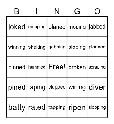 Doubling rule fun Bingo Card