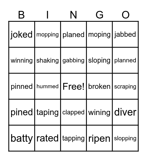 Doubling rule fun Bingo Card