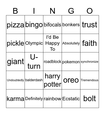 P.I. BINGO! Bingo Card