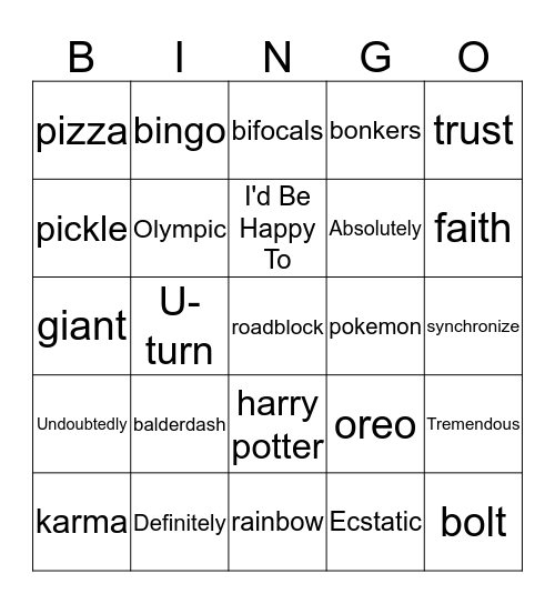 P.I. BINGO! Bingo Card