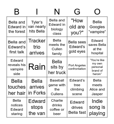 Twilight Bingo Card