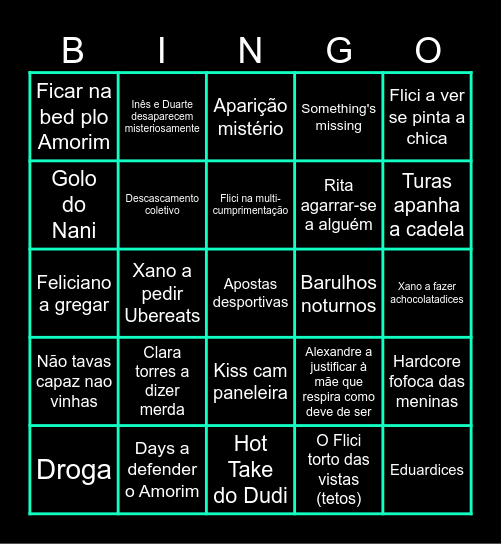 Clara's Party muita orgia Bingo Card