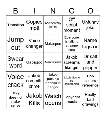 jakobverse bingo Card