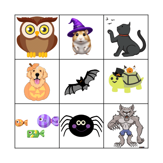 French Animals Bingo Card