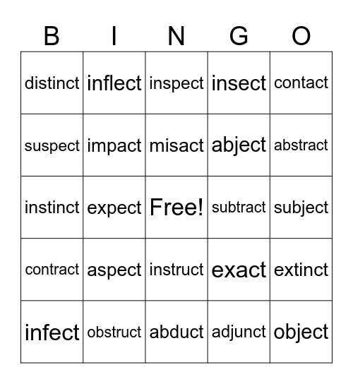 Step 3.3 Bingo Card