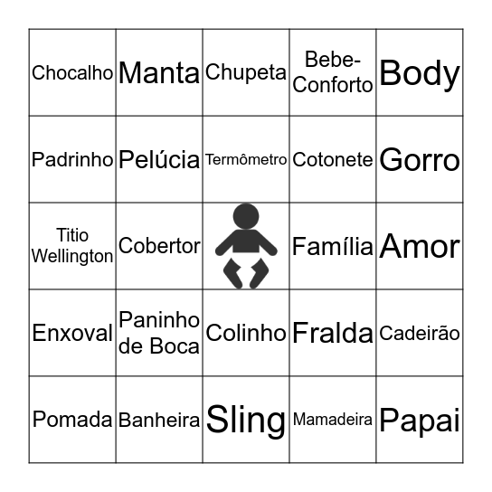Baby Bingo do Nathan Bingo Card
