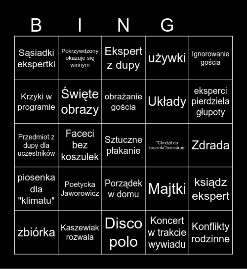 Szopka dla Reportera (edycja menda) Bingo Card