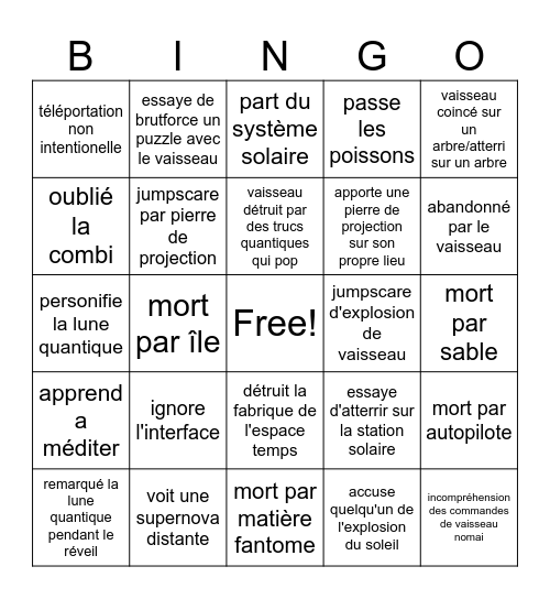 Momo sur outer wilds Bingo Card