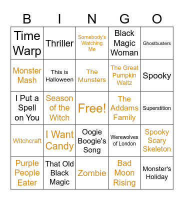Halloween Bingo Card