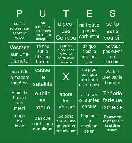 momo sur outer wild la Bingo Card