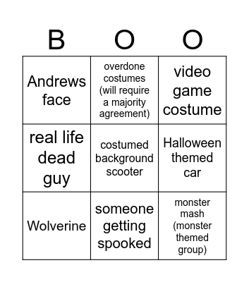 Boo Bingo Card