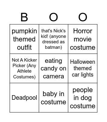 Boo Bingo Card