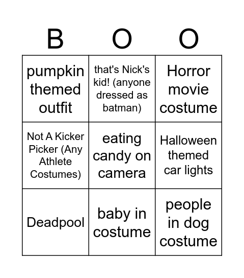 Boo Bingo Card