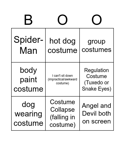 Boo Bingo Card