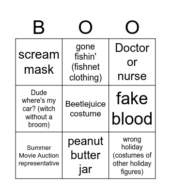 Boo Bingo Card