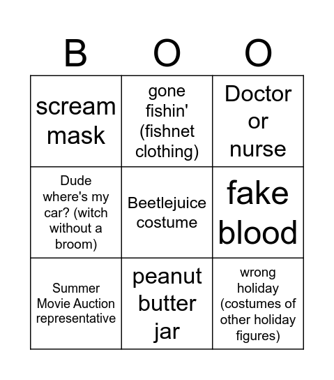 Boo Bingo Card