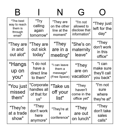 Gate Keeper Bingo Card