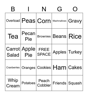 November Bingo Card