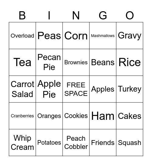 November Bingo Card