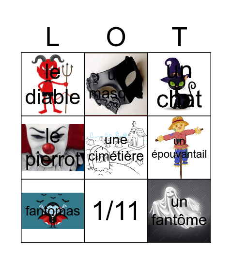 Halloween/La Toussaint Loto/Bing Bingo Card