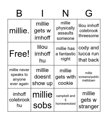 halloweekend Bingo Card