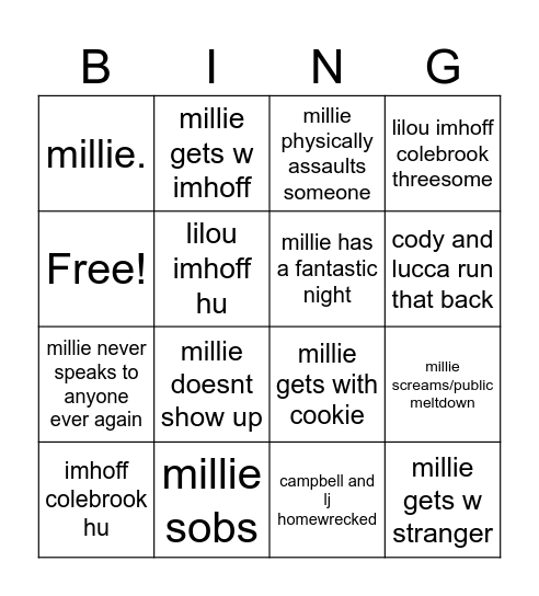 halloweekend Bingo Card