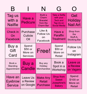 Pink Door Bingo Card