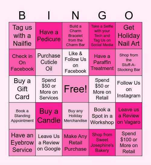 Pink Door Bingo Card