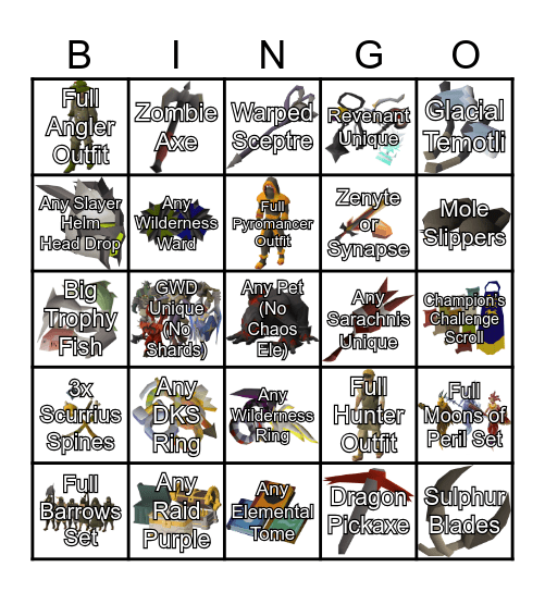 Elo Warriors Bingo Card