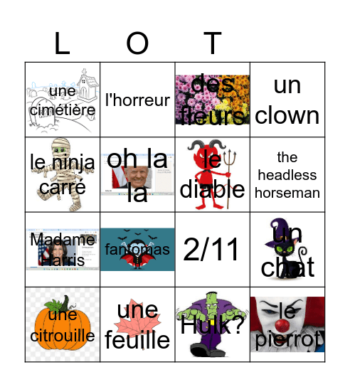 Halloween/La Toussaint Loto/Bing Bingo Card