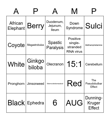 Biology Bingo Card