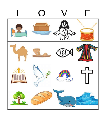 Bible Picture Bingo Card