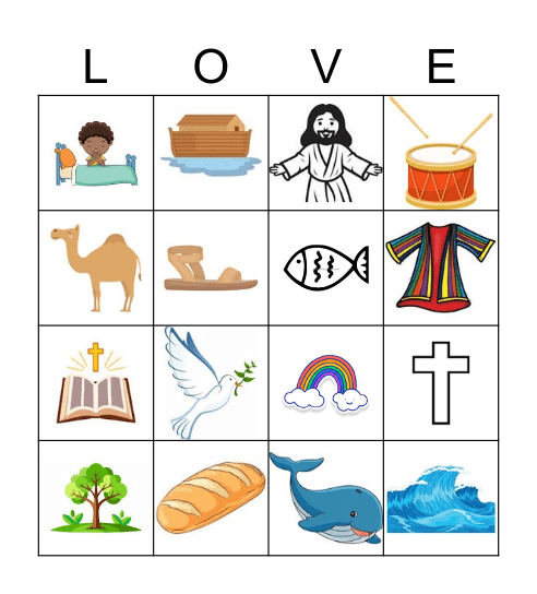 Bible Picture Bingo Card