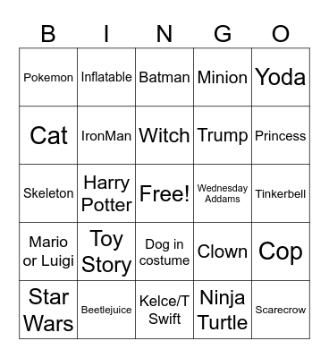 Halloween Bingo Card