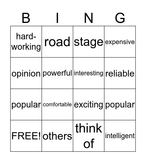 U28 L56 2B Bingo Card