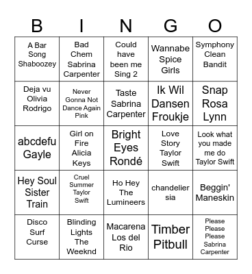 malou's musical moments Bingo Card