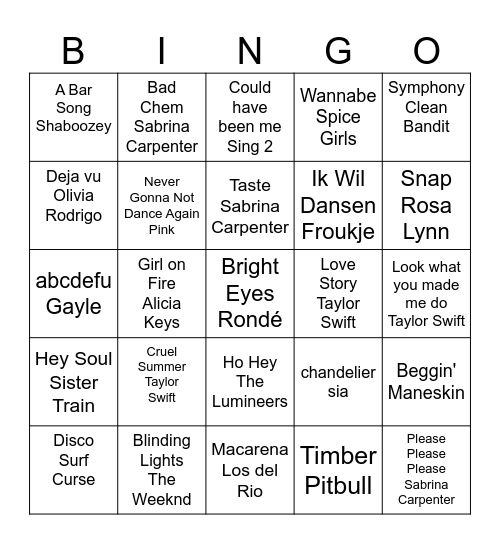 malou's musical moments Bingo Card