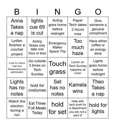SKM Tech Week Bingo Card