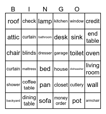 ESL 602-02 Unit 4 Bingo Card