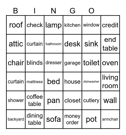 ESL 602-02 Unit 4 Bingo Card