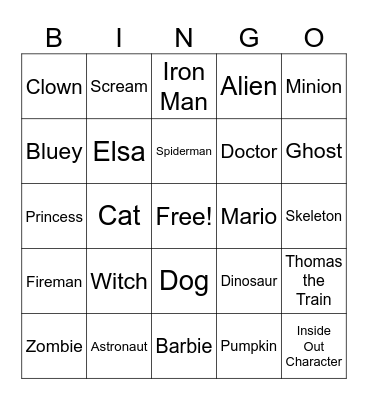 Halloween Bingo! Bingo Card