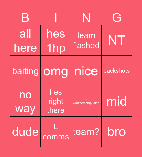 valorant Bingo Card