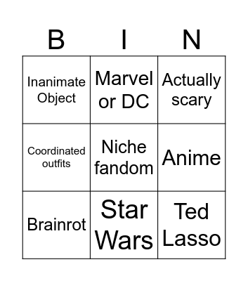 Halloween Bingo Card