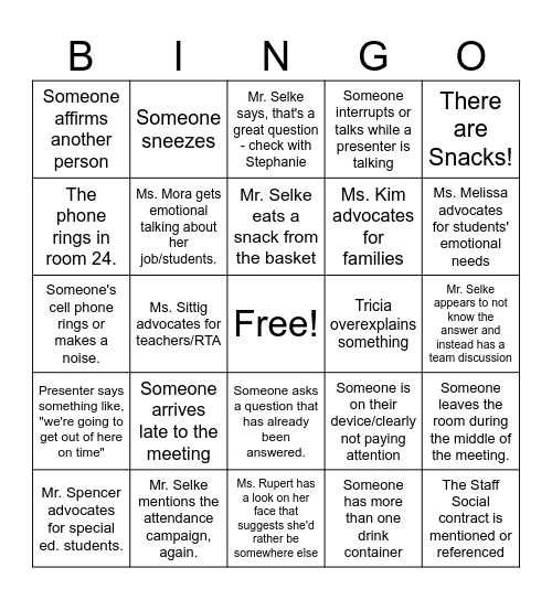 Collaboration Bingo Card