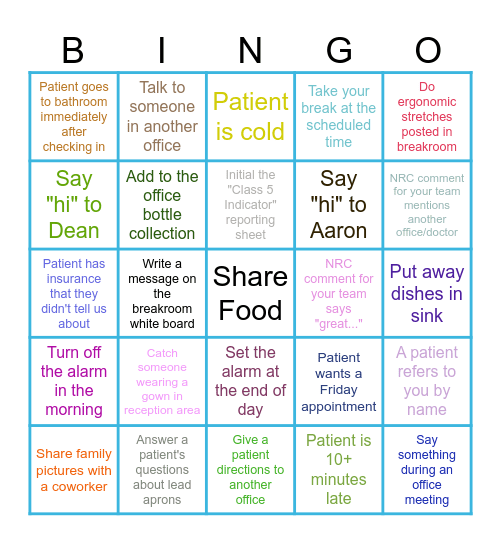 253 Office Game Bingo Card