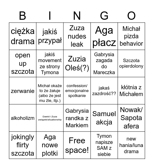 Listopad Bingo Card